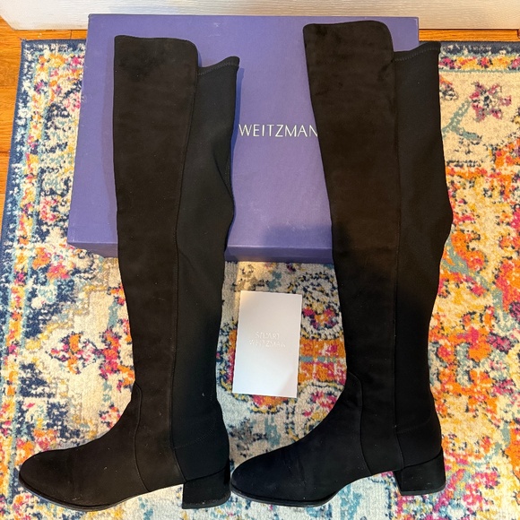 Stuart Weitzman Shoes - Stuart Weitzman Over-the-Knee Black Suede Boots - Women's 8 5050